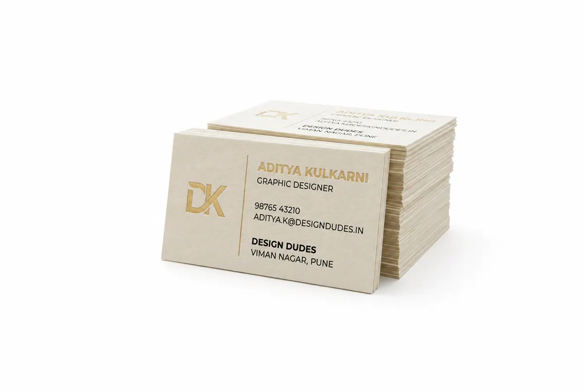Premium business card stack on a white studio background
