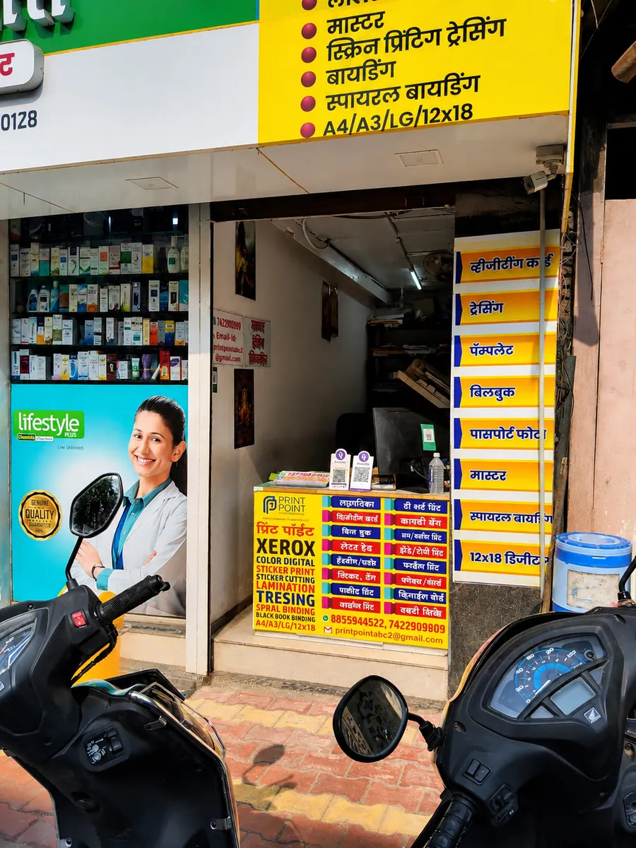 Print Point shop front on Bajirao Road, Pune