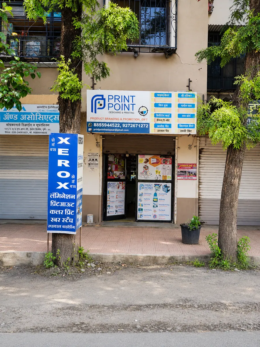Print Point shop front in Fursungi, Pune